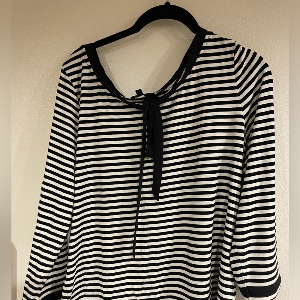 Talbots black and white striped shirt size large